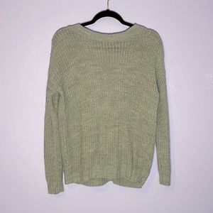 3/10$ Gray open back knit sweater